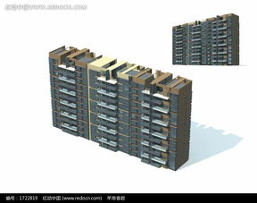 现代高层住宅区建筑3D模型设计3dmax素材免费下载 红动网