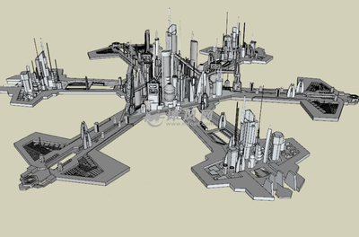 未来科技海域城市设计规划模型